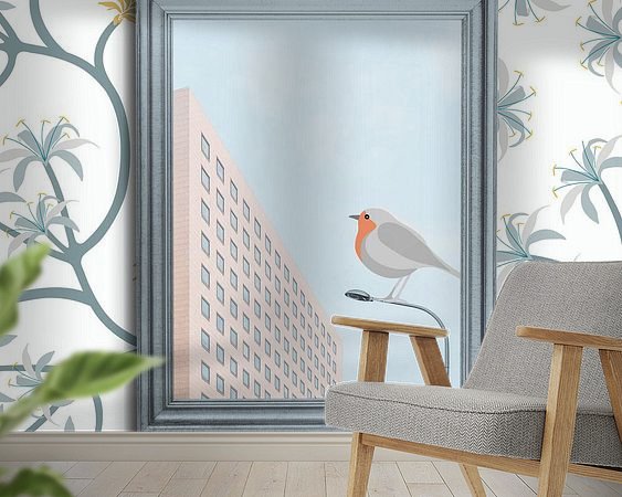 Voorbeeld van het werk in een kamer