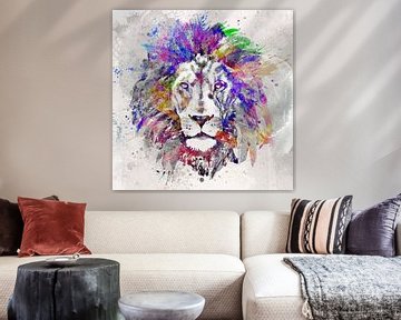 Lion Abstract in verschiedenen Farben von Art By Dominic