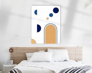 Kleurrijke Geometrische en Abstracte Print van MDRN HOME