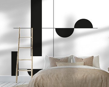 Geometrischer Schwarz-Weiß-Druck