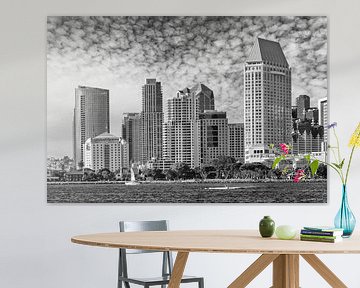 SAN DIEGO Skyline | Monochrome by Melanie Viola