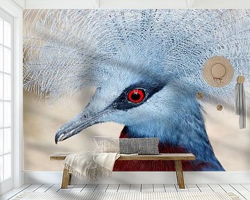 Close-up van een Sclater’s Crowned-Pigeon