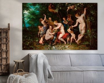 Nimfen vullen de hoorn des overvloeds, Jan Brueghel de Oude, Peter Paul Rubens