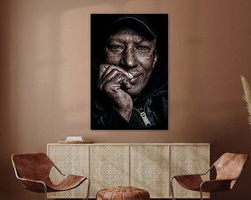 Portret van een dakloze van Michael Bulder