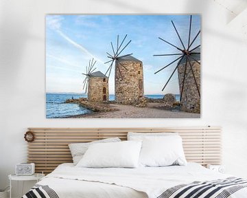 Moulins à vent sur l'île grecque de Chios sur Reis Genie