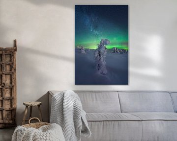Finnisch-Lappland Sternenhimmel und Nordlicht von Vincent Fennis