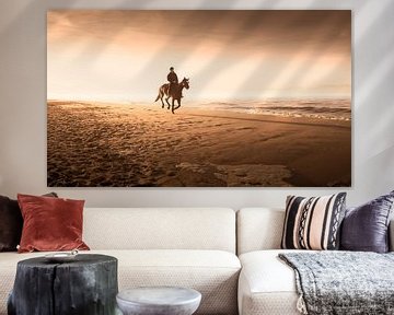 0120 Horse riding on the beach van Adrien Hendrickx