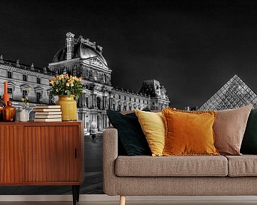 Black-White: Pyramid of the Louvre Museum by Rene Siebring