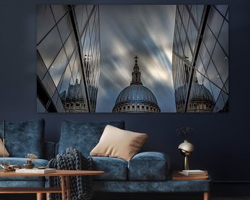 Clouds pull past the dome of St. Paul's Cathedral by Rene Siebring