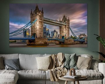 Tower Bridge with Financial District by Rene Siebring