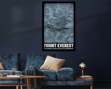 Mount Everest | Kaart Topografie (Grunge) van ViaMapia