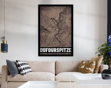 Dufourspitze | Kaart Topografie (Grunge) van ViaMapia