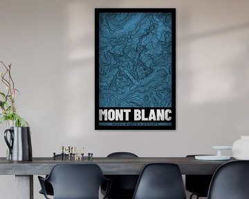 Mont Blanc | Kaart Topografie (Grunge) van ViaMapia