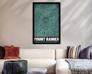 Mount Rainier | Topographic Map (Grunge) by ViaMapia