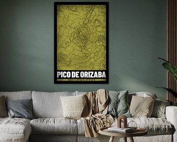 Pico de Orizaba | Topographic Map (Grunge) by ViaMapia