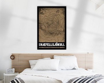 Snaefellsjökull | Topographie de la carte (Grunge) sur ViaMapia