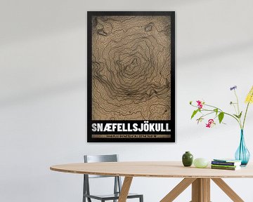 Snaefellsjökull | Landkarte Topografie (Grunge) von ViaMapia