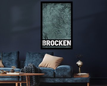 Brocken | Landkarte Topografie (Grunge) von ViaMapia
