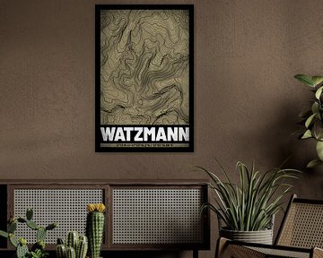 Watzmann | Topographic Map (Grunge) by ViaMapia