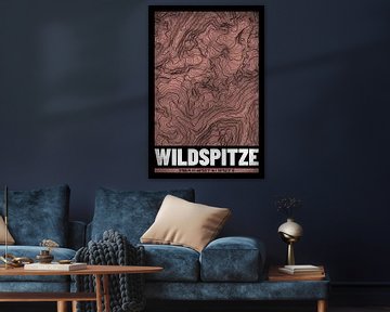 Wildspitze | Topographic Map (Grunge) by ViaMapia