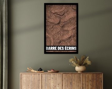 Barre des Écrins | Landkarte Topografie (Grunge) von ViaMapia