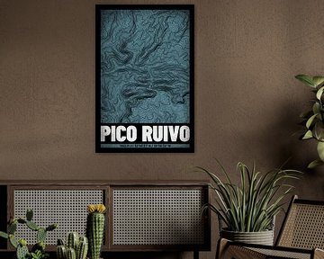 Pico Ruivo | Kaart Topografie (Grunge) van ViaMapia