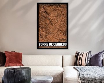 Torre de Cerredo | Topographic Map (Grunge) by ViaMapia