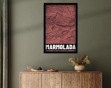 Marmolada | Topographic Map (Grunge) by ViaMapia
