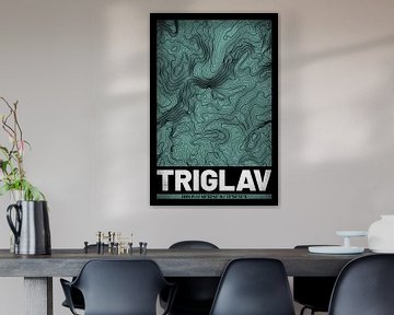 Triglav | Landkarte Topografie (Grunge) von ViaMapia