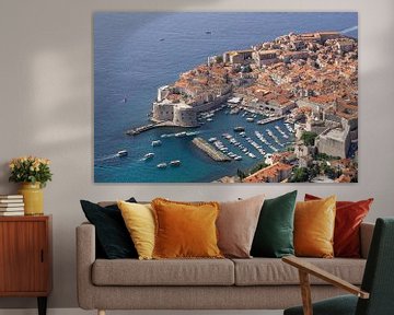 Uitzicht op het oude centrum van Dubrovnik van Reis Genie