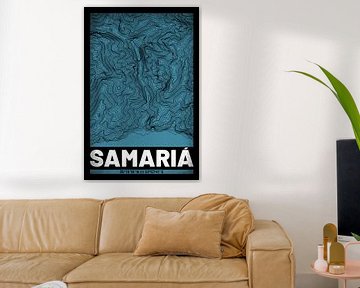 Samaria Gorge | Kaart Topografie (Grunge) van ViaMapia