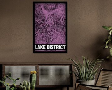 Lake District | Topographic Map (Grunge) by ViaMapia