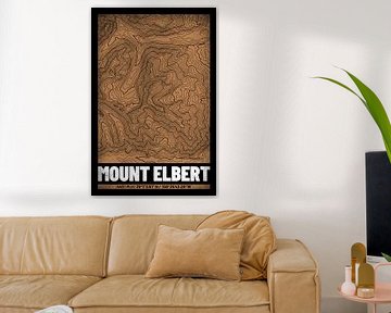 Mount Elbert | Landkarte Topografie (Grunge) von ViaMapia