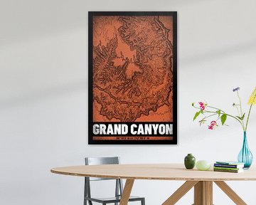 Grand Canyon | Topographie de la carte (Grunge) sur ViaMapia