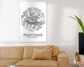 Mount Everest | Topographic Map (Minimal) by ViaMapia