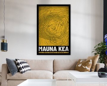 Mauna Kea | Landkarte Topografie (Grunge)