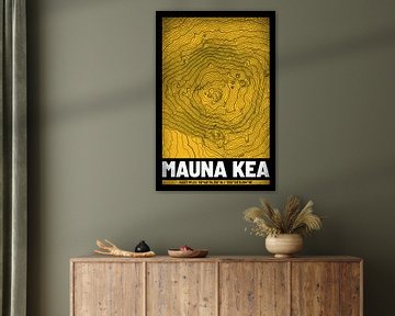 Mauna Kea | Kaart Topografie (Grunge) van ViaMapia