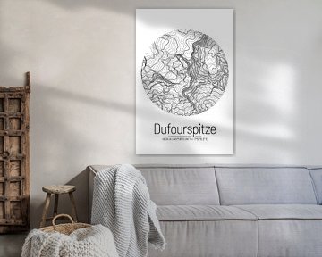 Dufourspitze | Topographic Map (Minimal) by ViaMapia