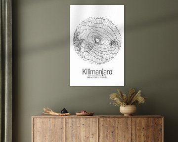 Kilimanjaro | Topographic Map (Minimal) by ViaMapia