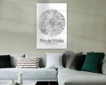Pico de Orizaba | Kaart Topografie (Minimaal) van ViaMapia