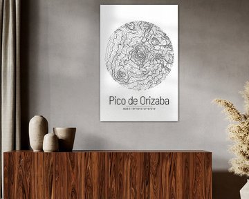 Pico de Orizaba | Topographic Map (Minimal) by ViaMapia