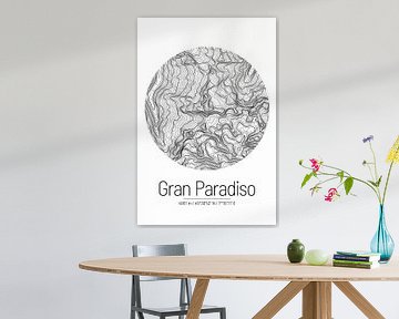 Gran Paradiso | Topographic Map (Minimal) by ViaMapia