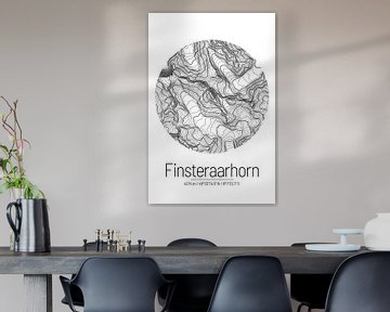 Finsteraarhorn | Topographie de la carte (minimum) sur ViaMapia