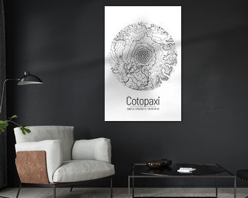 Cotopaxi | Topographic Map (Minimal) by ViaMapia