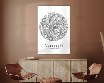 Aconcagua | Landkarte Topografie (Minimal) von ViaMapia