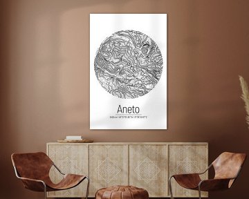 Aneto | Topographic Map (Minimal) by ViaMapia