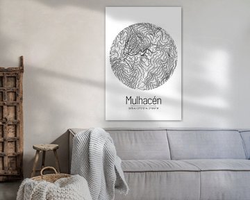 Mulhacén | Topographic Map (Minimal) by ViaMapia