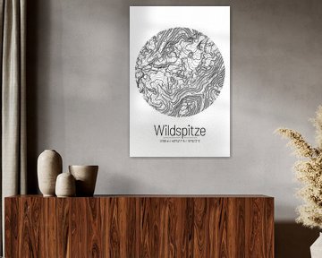 Wildspitze | Topographic Map (Minimal) by ViaMapia