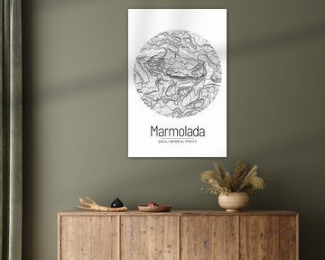 Marmolada | Topographic Map (Minimal) by ViaMapia