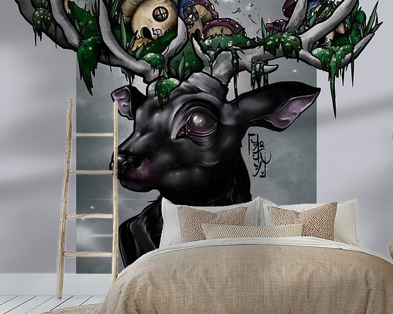 Voorbeeld van het werk in een kamer